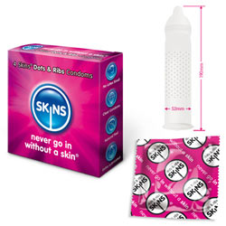 4 Preservativi Skins Natural Dots and Ribs